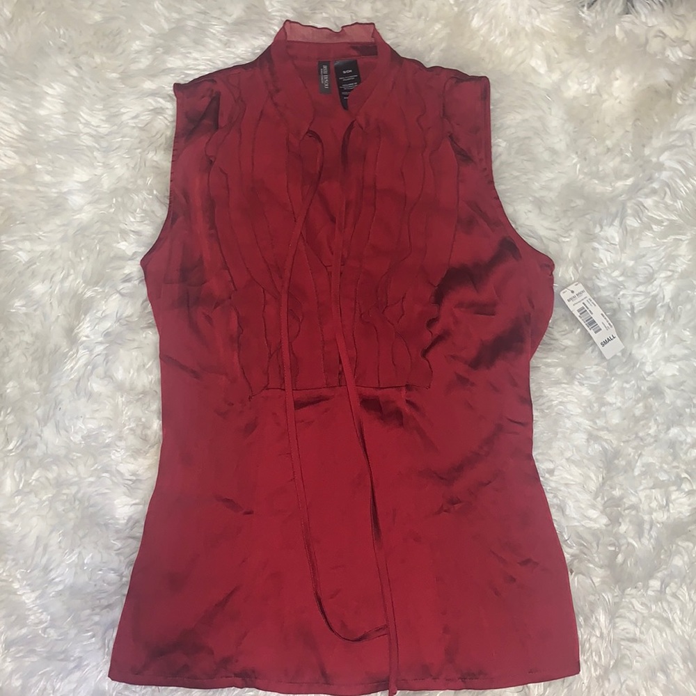 Burgundy Ruffled Blouse